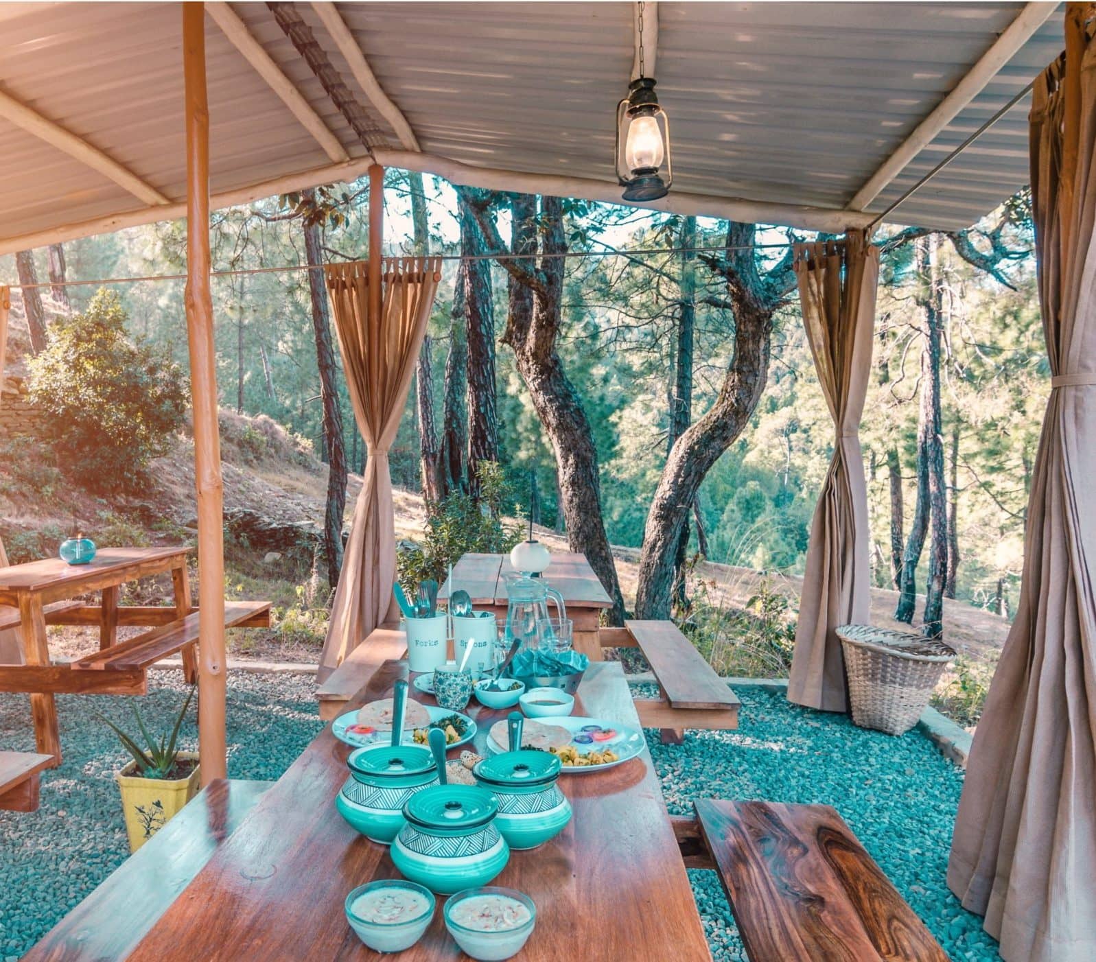 Dining area at Nayalap - a boutique glamping place in Kumaon