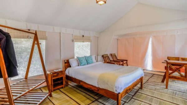 A bedroom at Nayalap in one of the tents