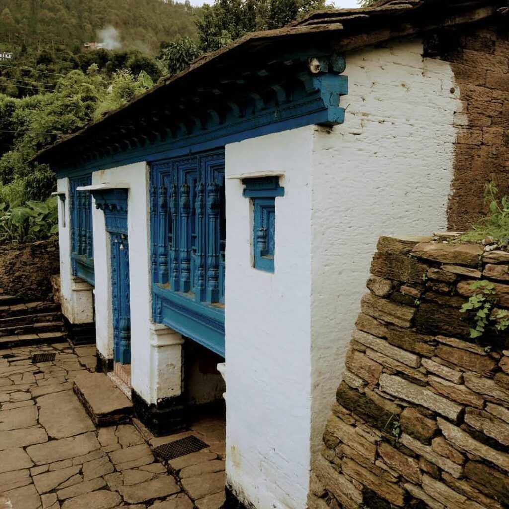 Side profile of the Pathaks' traditional Kumaoni Home